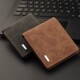 New men's short wallet driver's license zipper card holder youth fashion casual large capacity cowhide texture