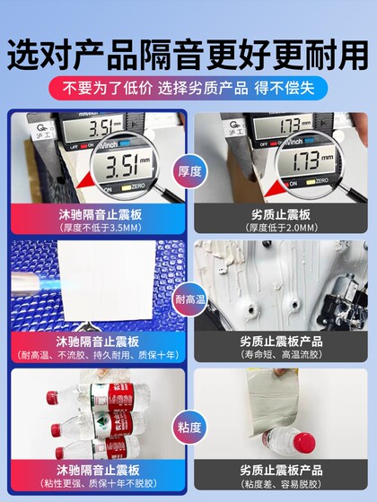 자동차 사운드 단열 충격 플레이트 플레이트 사운드 단열재 면화 재료 4 륜장 사원 흡수면 4 도어 풀 차량 수정 도어 소음 감소 스티커 자체 접착제