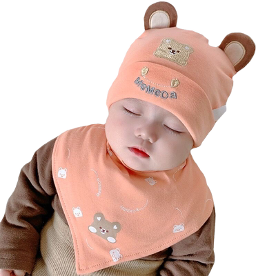 婴儿帽子胎帽春秋季纯棉幼儿男女宝宝套头帽1-3-9个月新生儿儿童