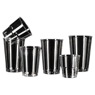 航空杯一次性杯子加厚透明塑料杯太空杯家用茶水杯食品级咖啡硬质