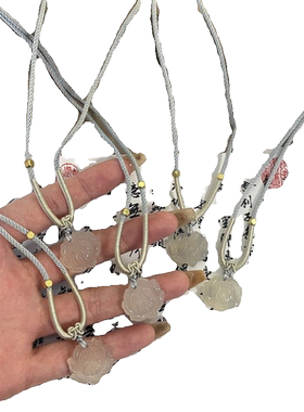 新中式国风莲花项链女古风禅意简约百搭平安扣锁骨链气质编织颈链