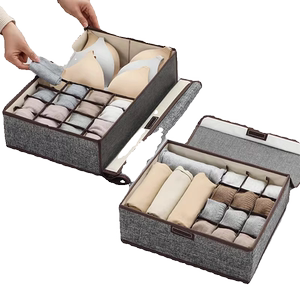 布艺内衣裤袜收纳盒三合一内衣收纳神器学生开学宿舍文胸袜收纳盒