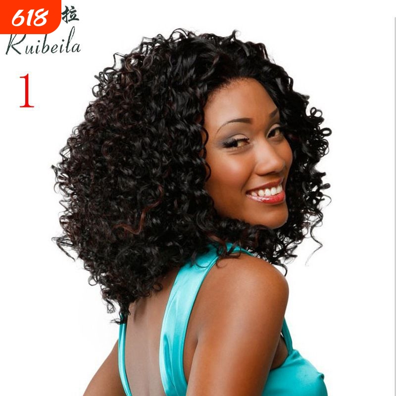 Cross-Border European, American, and African Black Curly Wigs, Foreign Trade European and American Women's Wig Headgear Cross-Border European, American, and African Black Curly Wigs, Foreign Trade European and American Women's Wig Headgear