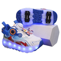 Heelys shoes for boys and girls childrens shoes bright lights cute invisible four-wheel retractable roller shoes brand sports shoes
