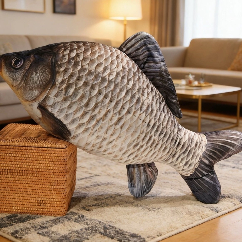 Creative Realistic Simulation of Crucian Carp, Koi, Salted Fish, Catnip Fish, Plush Doll, Pillow, Plush Toy, Anime Merchandise, Cat Toy