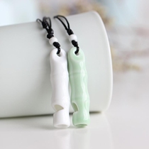 Creative trinkets bamboo whistle necklace can be used as a ringing gift for adults small fresh ceramics as a gift for besties