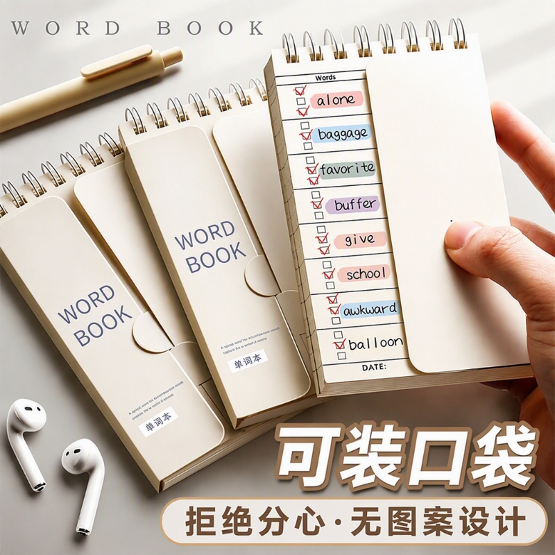 English Vocabulary Notebook Memory Book, Portable and Concealable, Suitable for Exam Preparation, High School, Junior High, Japanese, Small Pocket Notebook, Cet-4 Essential Tool, Ebbinghaus Notebook, Writing Practice Stationery, Flashcards for Daily Memorization