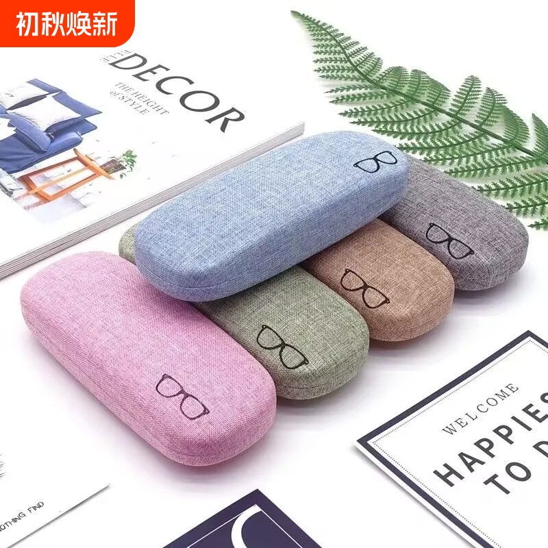 Simple Linen Glasses Case, Pressure-Resistant and Anti-Fall, Unisex, Suitable for Myopia Glasses and Sunglasses, Portable and Lightweight Storage for Students Simple Linen Glasses Case, Pressure-Resistant and Anti-Fall, Unisex, Suitable for Myopia Glasses and Sunglasses, Portable and Lightweight Storage for Students