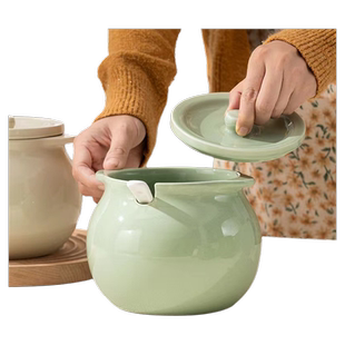 陶瓷猪油罐子家用耐高温带盖装荤油辣椒油专用的容器油壶储油坛子