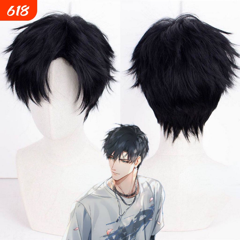 Xiao Yi Cosplay Wig Requires No Major Maintenance, Featuring a Scalp-Like Texture, Everyday Black Short Hair with a 3/7 Parting, Ultra-Realistic Xiao Yi Cosplay Wig Requires No Major Maintenance, Featuring a Scalp-Like Texture, Everyday Black Short Hair with a 3/7 Parting, Ultra-Realistic