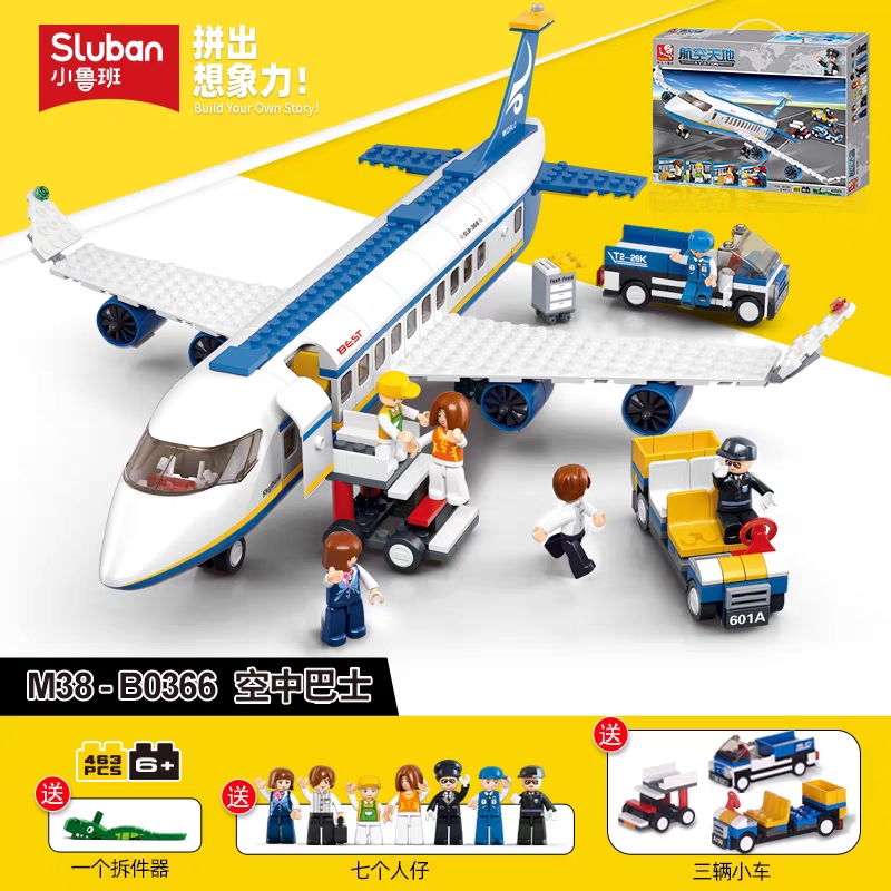 Building Blocks Large Passenger Aircraft Civil Aviation Boeing Toy Large Airplane Model Assembly Airbus Aviation Boy China Airport