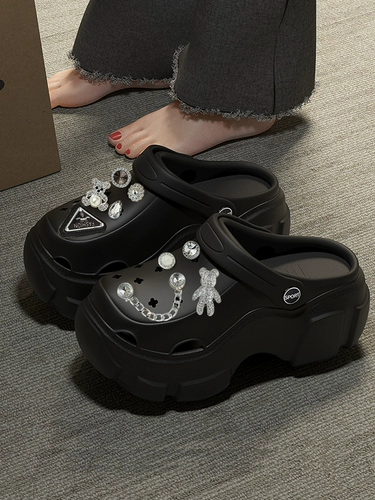 Обувь на платформе, пляжные нескользящие летние высокие слайдеры, тапочки