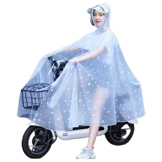 Electric motorcycle double extended raincoat to prevent heavy rain