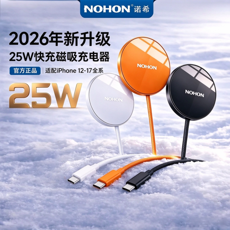 Nohi Magnetic Wireless Charger 25W Fast Charging Data Cable Ultra-Thin Suitable for Apple Iphone12-17-18Promax Mobile Phone/Headphone Box Magsafe Charging Cable Charging Head Nohi Magnetic Wireless Charger 25W Fast Charging Data Cable Ultra-Thin Suitable for Apple Iphone12-17-18Promax Mobile Phone/Headphone Box Magsafe Charging Cable Charging Head