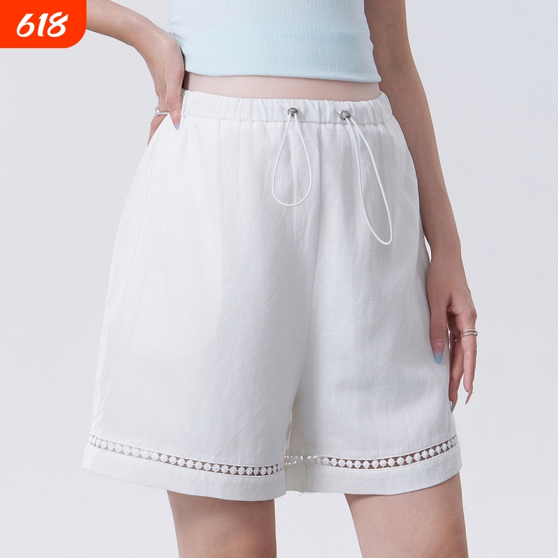 Maternity Shorts for Summer, White Linen Wide-Leg Pants, 2026 New Style, Petite Pregnancy Pants, Thin Summer Version