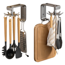 Kitchen rotating hook wall-mounted storage rack storage rack pot spatula spoon spatula hanging rack punch-free shelf wall