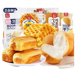 盐津铺子憨豆爸爸半面包夹心吐司苏格华夫全麦无添加蔗糖蛋糕