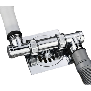 洗衣机下水管地漏双接头排水加长防臭三通道下水道三头通四通密封