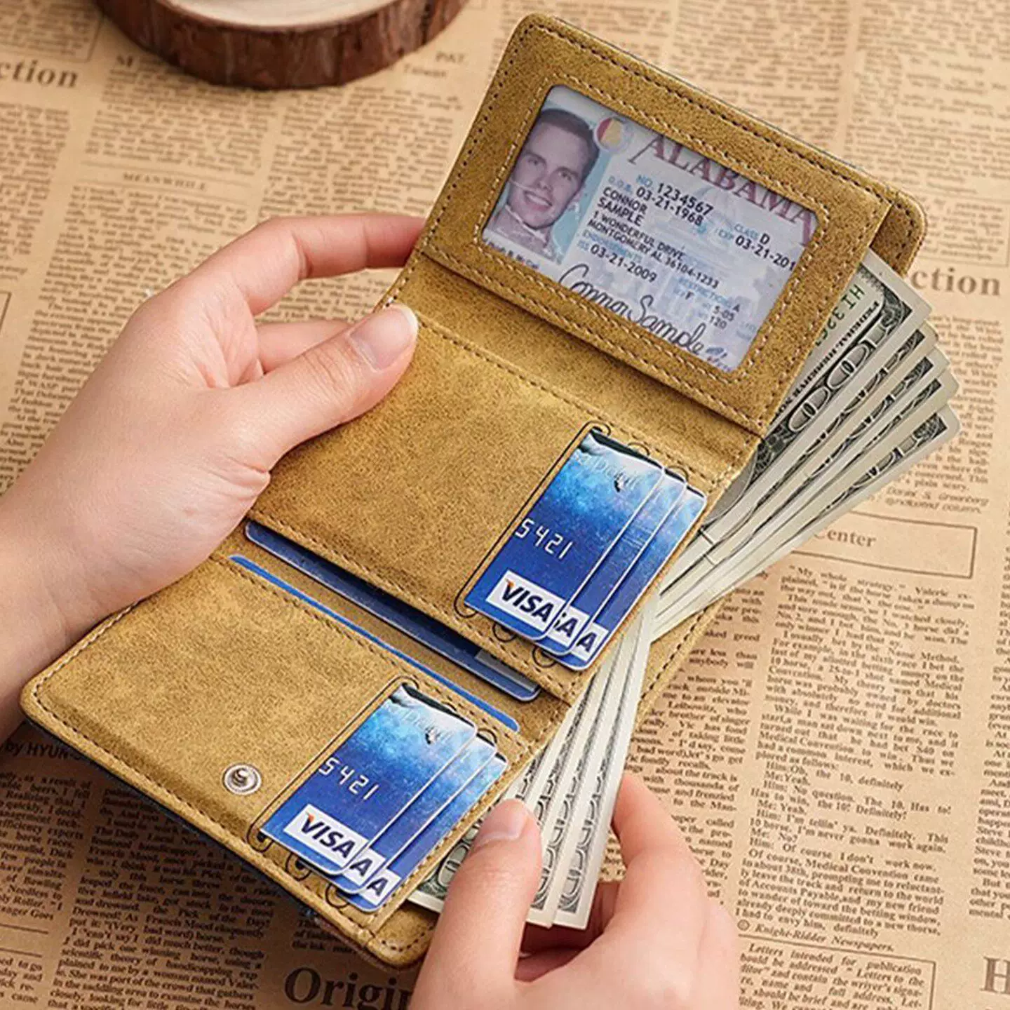Card holder, wallet, capacious small cartoon bag