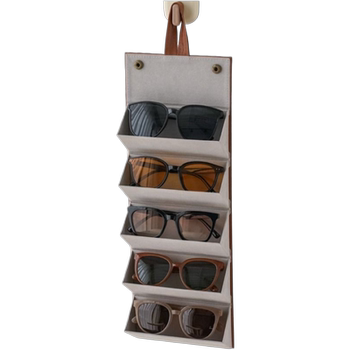 Sunglasses storage box portable glasses sunglasses bag multi-grid folding eye hanging bag women placement rack student desktop