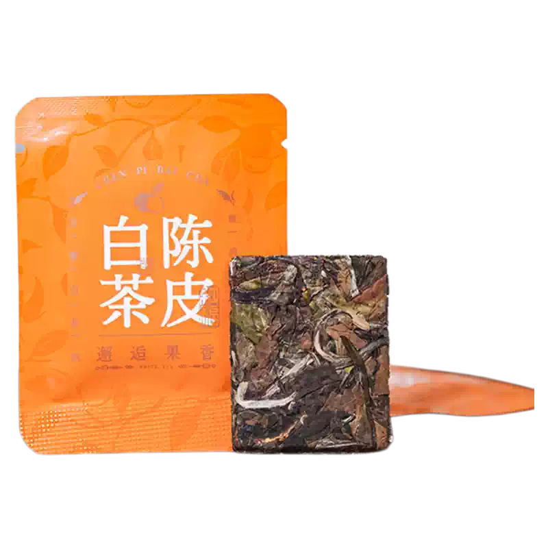 老白茶年份陳皮白茶福鼎陳年緊壓茶餅貢眉小方片獨立包裝棗香-淘寶