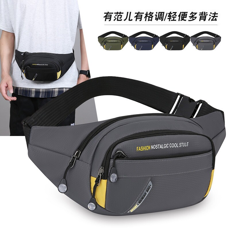 New men's waist bag Korean style casual multi-functional outdoor small crossbody bag chest bag sports wallet cross-border wholesale