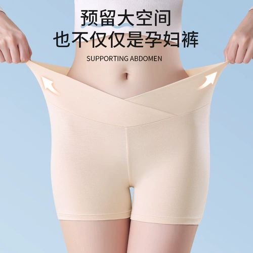 Безопасные штаны для беременных, летнее тонкое защитное белье, леггинсы с поддержкой живота, шорты, большой размер