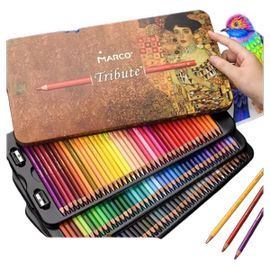 Marco马可大师系列油性彩铅72色120色铁盒套装水溶性100色经典艺术家级48色绘画手绘美术专业级彩色铅笔