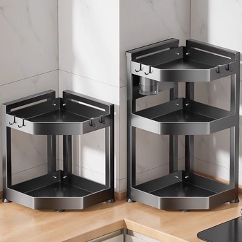 Multi-layer storage rack multi-functional countertop corner spice rack