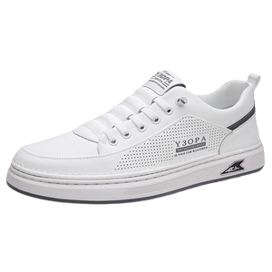 男鞋一脚蹬小白鞋男2024新款真皮运动休闲男士板鞋夏季透气潮鞋子