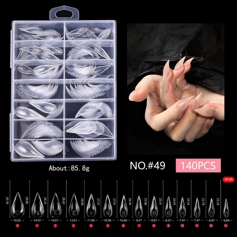 Short Cat Claw Nail Forms 140 Pieces Transparent Wearable Hollow Claw Nail Art Forms Dragon Claw Nail Pieces Eagle Claw Mold