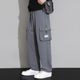 Men's overalls spring and summer 2024 new loose straight large size plus fat and large loose casual long pants