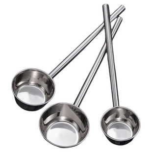 304特厚不锈钢水勺打汤勺粥勺厨房加长柄食堂商用水舀子水瓢大号