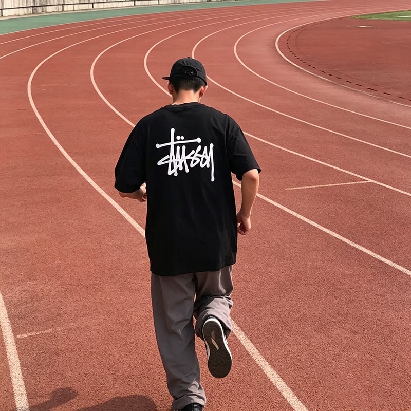 Sports Fashion Brand Stussy Stu Short-Sleeved T-Shirt Summer Heavy-Duty Cylindrical Fabric Pure Cotton 260g Screen-Printed T-Shirt Sports Fashion Brand Stussy Stu Short-Sleeved T-Shirt Summer Heavy-Duty Cylindrical Fabric Pure Cotton 260g Screen-Printed T-Shirt