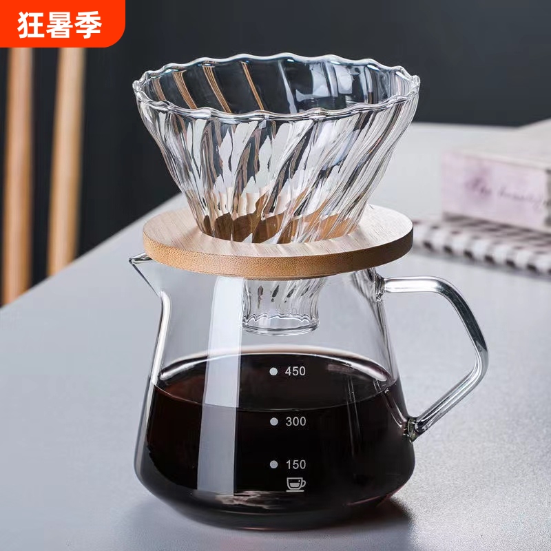 Coffee Pot, Pour-Over Coffee Filter Cup, Drip Pot, Sharing Pot, Filter, Cold Brew Cup, Glass Set, Filter Paper, High Borosilicate