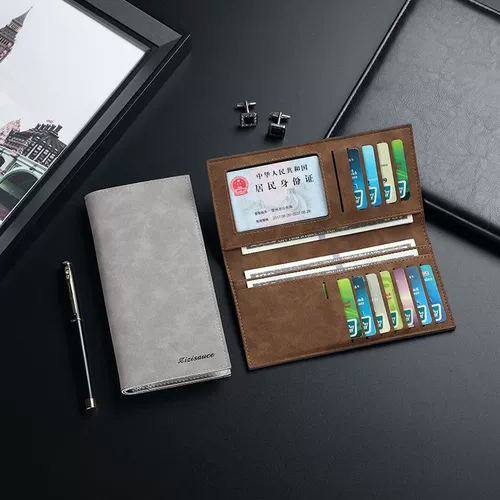 Мужской легкий и тонкий бумажник, тонкий длинный тканевый картхолдер