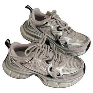 大叔家小个子厚底增高7cm老爹鞋女2024秋新款透气休闲复古运动鞋