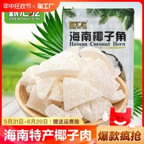 Zhenhui eats Hainan specialty coconut horns coconut meat chunks roasted coconut crisps low sugar coconut horns snacks coconut cakes