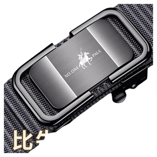 保罗男士皮带自动扣松紧腰带耐用透气工装休闲潮裤带学生军训帆布