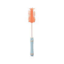 Bottle Brush Silicone Sponge Brush Baby Pacifier Straw Brush 360 Degree Washing Bottle Cleaning Tool Set Storage