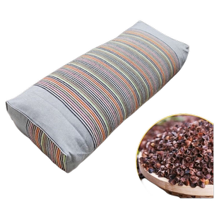 全荞麦皮枕头单人成人家用助睡眠整头夏凉硬荞麦壳枕芯带枕套男女