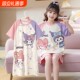女童新款透气夏季薄款短袖纯棉公主风睡裙2025夏款家居服套装洋气