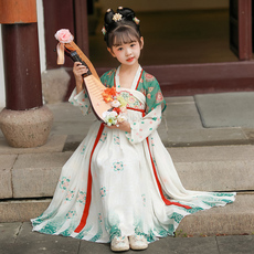 китайский костюм 汉服女童春秋季2024中国风新款襦裙小女孩唐装儿童超仙古风连衣裙 Chan Lee
