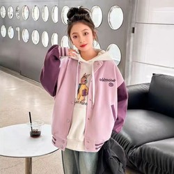 Girl Baseball Suit Outwear 2025 Spring & Fall New arrival Children's Girls Autumn Outwear Western-style kids Casual Tops