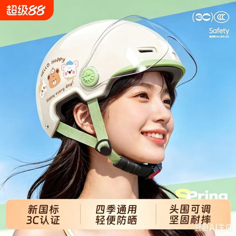 Electric vehicle helmet 3c certified women's summer sun protection all-season universal motorcycle 2026 new helmet lens