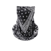 Cashew flower cover full face sun protection face mask thin neck protection riding mask ear hanging trendy motorcycle Harley facial mask mens ice silk