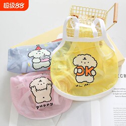 Original Cats and Dogs Spring and Summer Clothes Thin Cute Puppy Small Grid Vest Teddy Bitter Bear Short Small Size Dogs