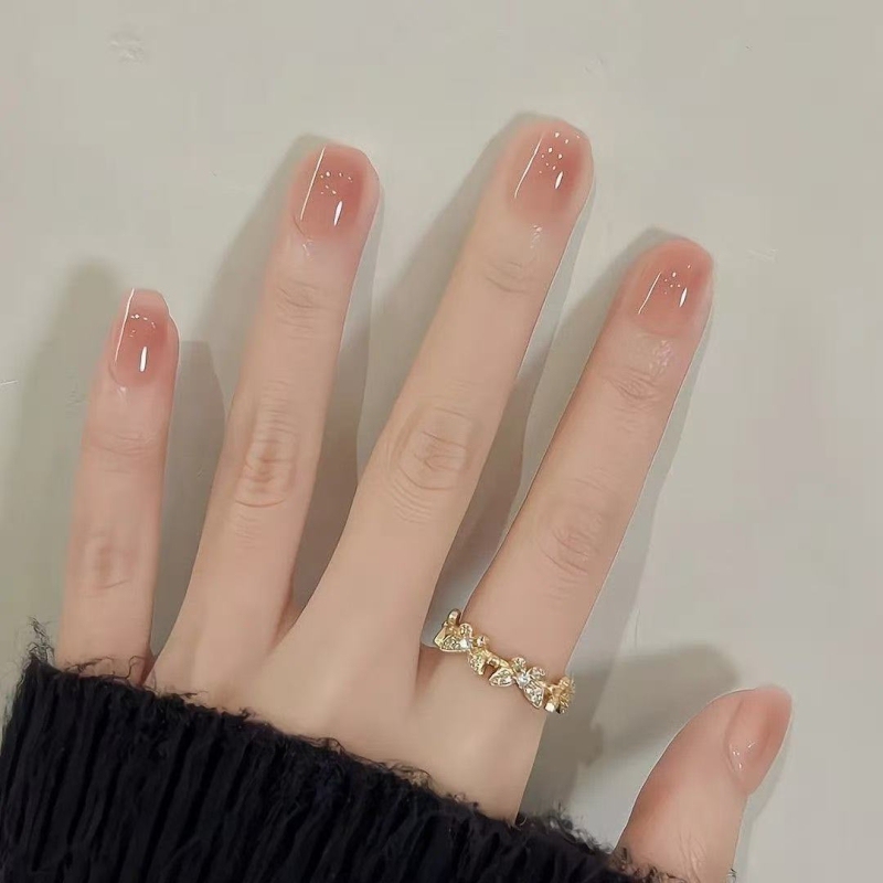 Gentle Blush, Ice-Clear Pink Gradient, Nude Color, Date-Friendly, Everyday Whitening, High-End Wearable Nails, Pure Handmade Manicure Gentle Blush, Ice-Clear Pink Gradient, Nude Color, Date-Friendly, Everyday Whitening, High-End Wearable Nails, Pure Handmade Manicure