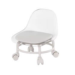 Wheeled Household Low Stool, Small Stool, Silent Children's Chair, Transparent Sliding Stool for Living Room, Universal Wheels for Adults