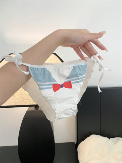 jk日系少女系带两侧可解内裤女纯棉性感低腰二次元可爱纯欲三角裤